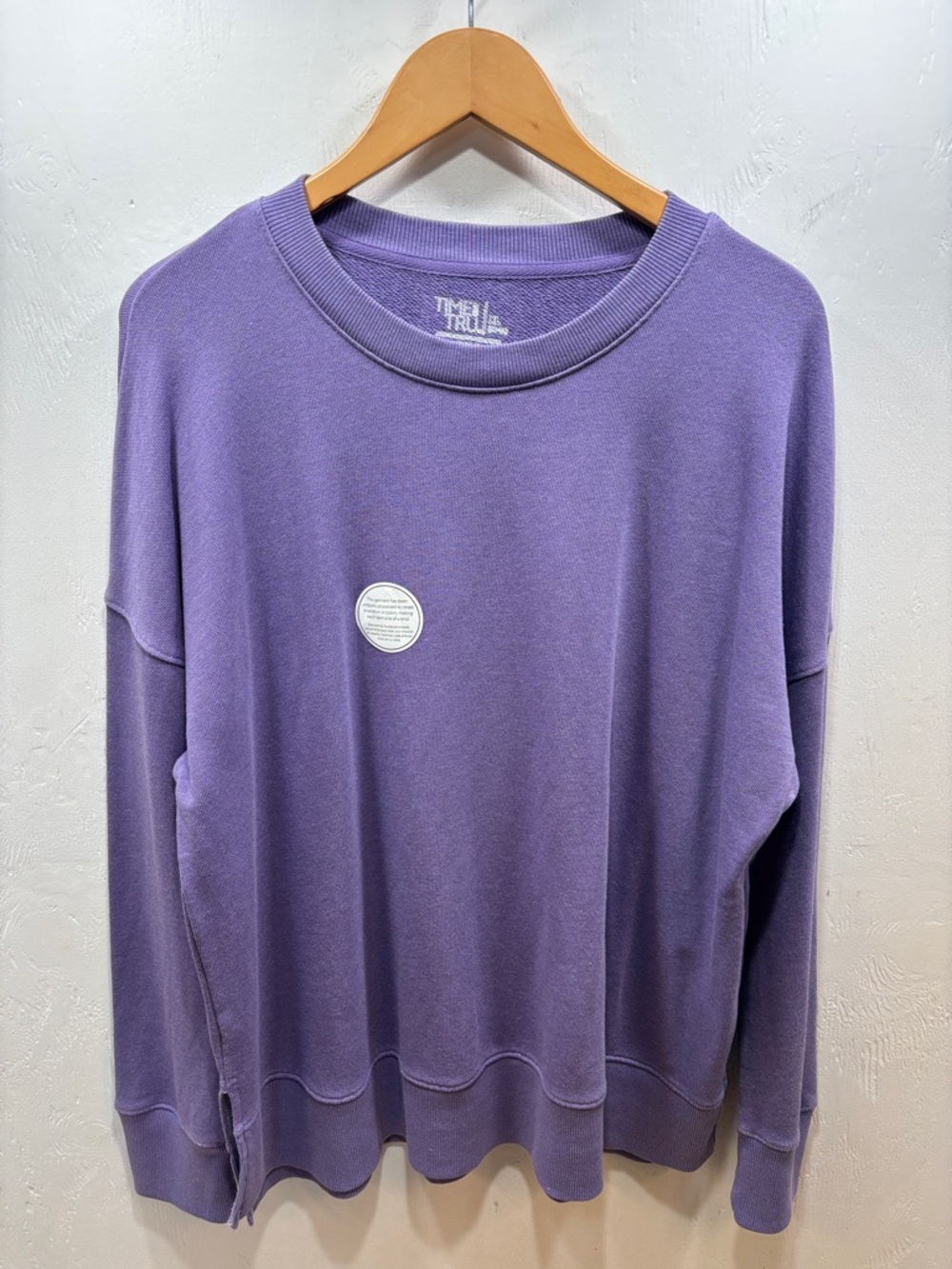 Time and Tru Lavender Crewneck Long Sleeve Plus Size Sweatshirt SZ 16/18 | XL